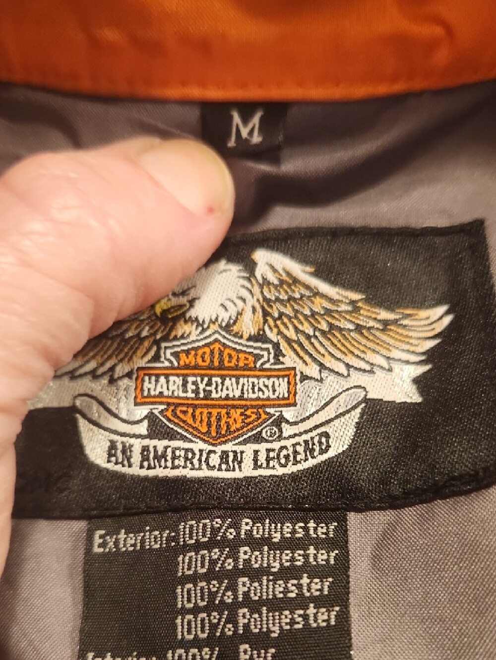 Harley-Davidson Gray & Orange Colorblock Raincoat - Picture 3 of 7